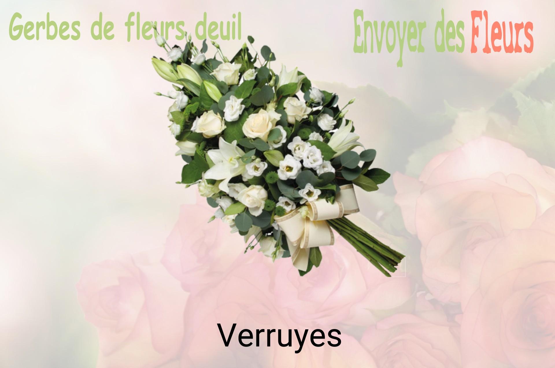 Gerbe de fleurs de deuil livrée à Verruyes